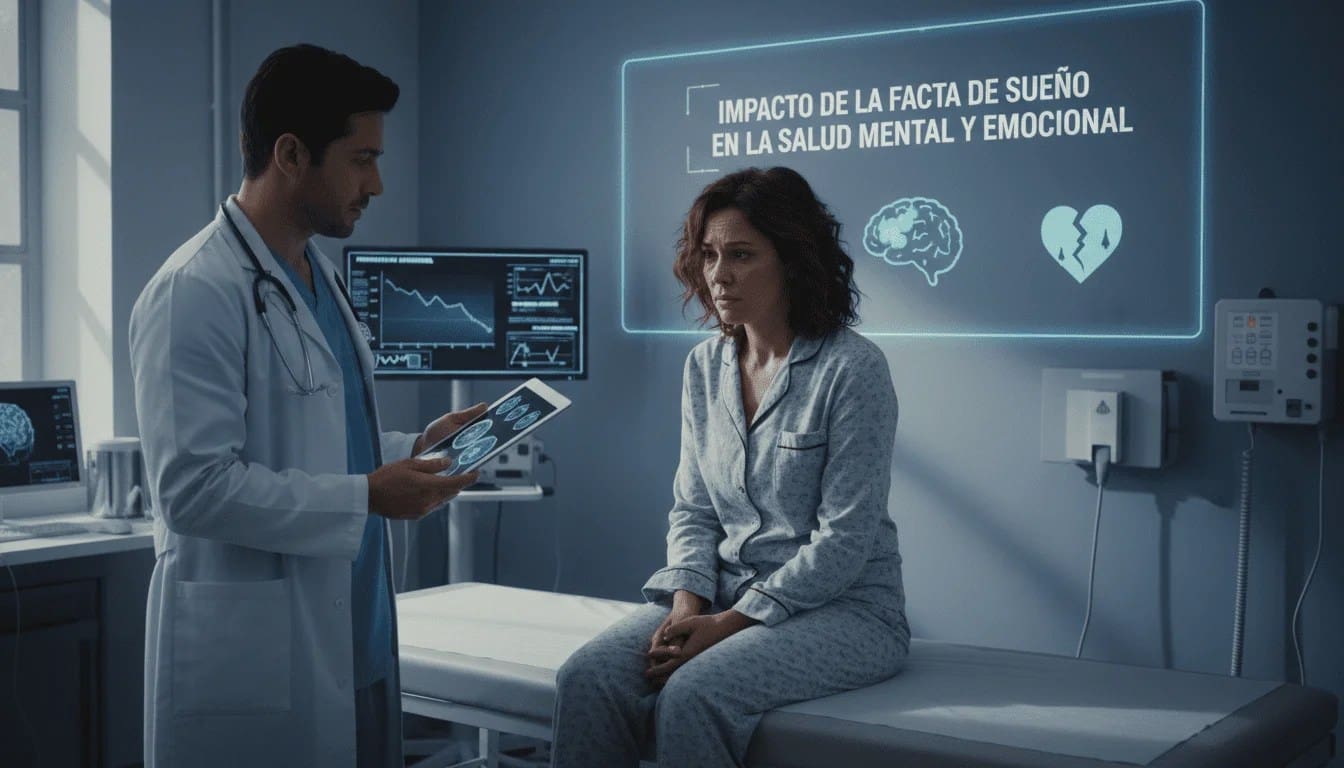 Impacto de la falta de sueño en la salud mental y emocional enfoque clínico escena 3
