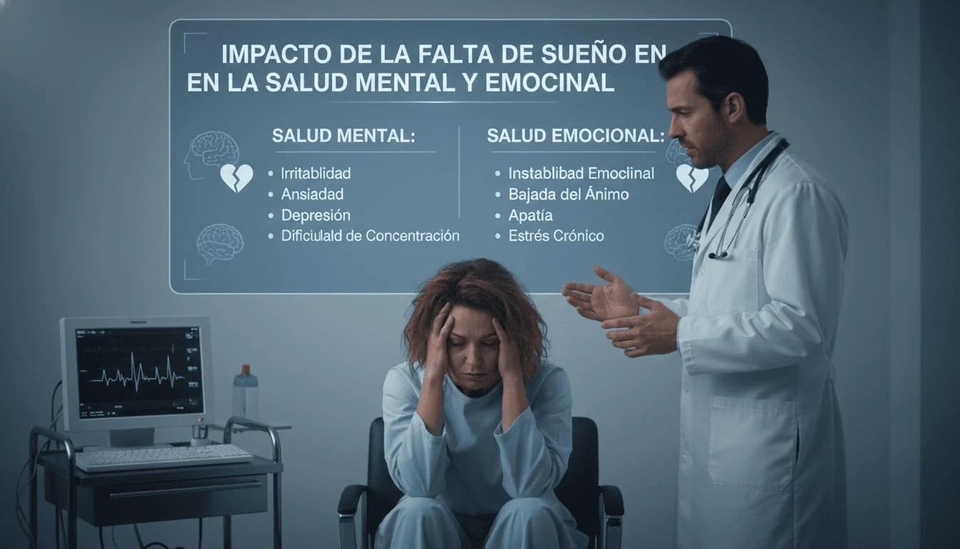 Impacto de la falta de sueño en la salud mental y emocional enfoque clínico escena 4